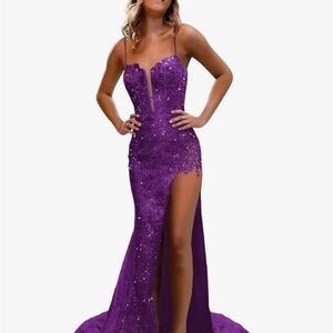 Elegant Purple Evening Gown